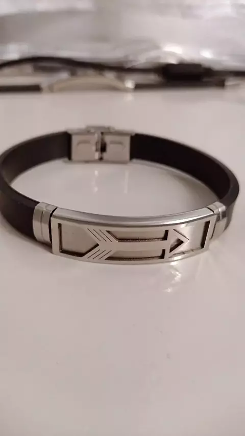 Pulseira masculina flecha aço prata