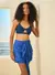 Saia Linho Azul Macrame - Open