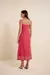 Vestido Linho Barra Bordada Rosa Gerbera - Lucidez - comprar online
