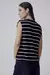 Blusa Malha Ombreiras Viscose Listrada - 1318 - Preto/Off - Canal - comprar online