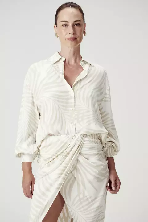 Camisa Plano Oversize Estampada - Canal