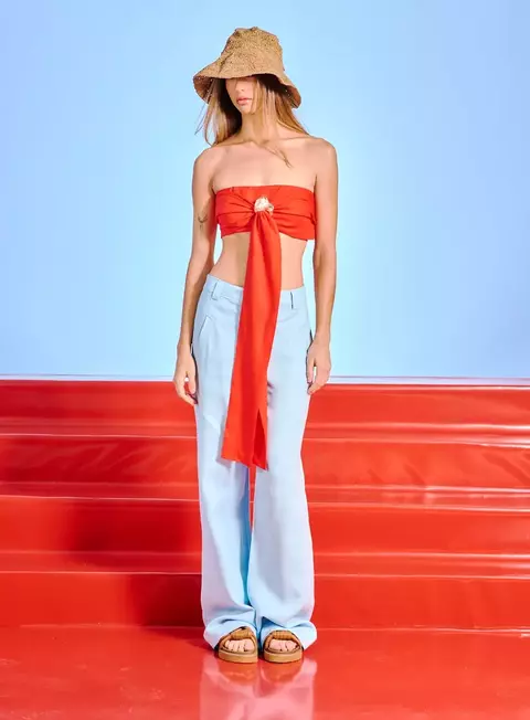 Top Linho Laranja Magestik - Isy