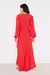 Vestido Midi Decote V Vermelho Urucum - Sacada - comprar online