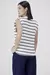Blusa Malha Ombreiras Viscose Listrada - 1574 - Off/Marinho - Canal - comprar online