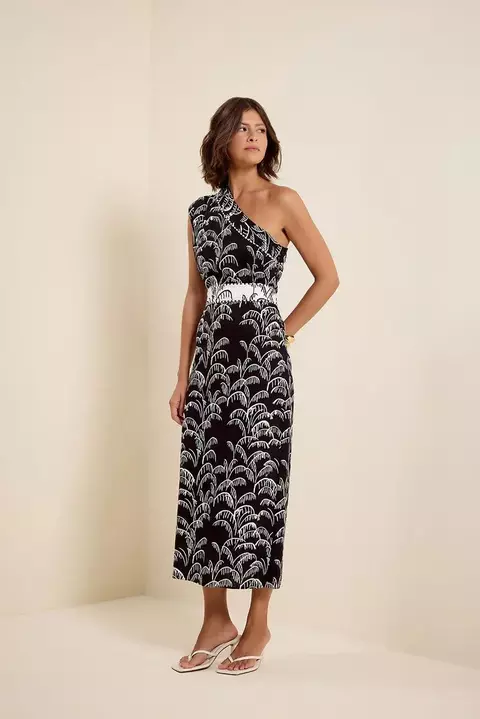 Vestido Detalhe Palmeira Flora Preto - Lucidez