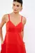 Vestido Midi com Recortes Vermelho Delfos - Sacada - comprar online