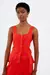 Blusa Corset Pespontado Vermelho Delfos - Sacada