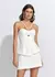 Vestido Curto Detalhes Frente Crepe Infinity Off White - Lore