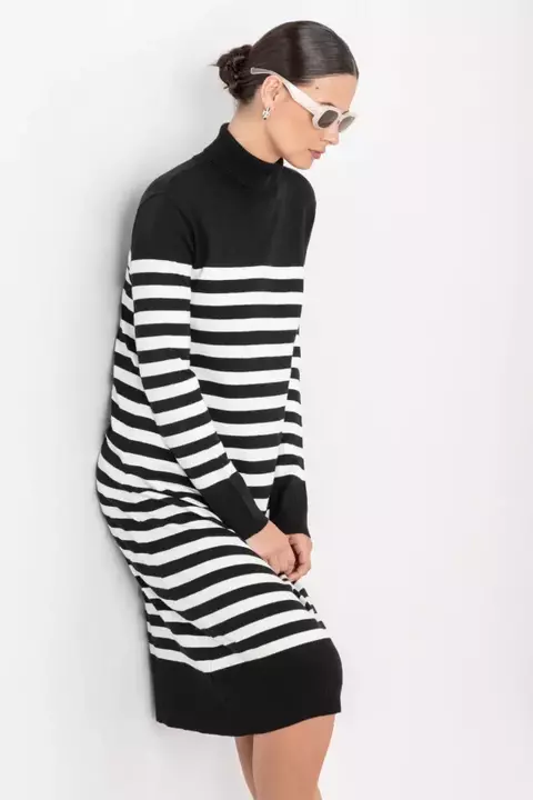 Vestido Vestido Listras Gola Alta SSG4905M - Max Maria