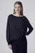 Blusa Tricot ML Listrada - 0127 - Preto - Canal na internet