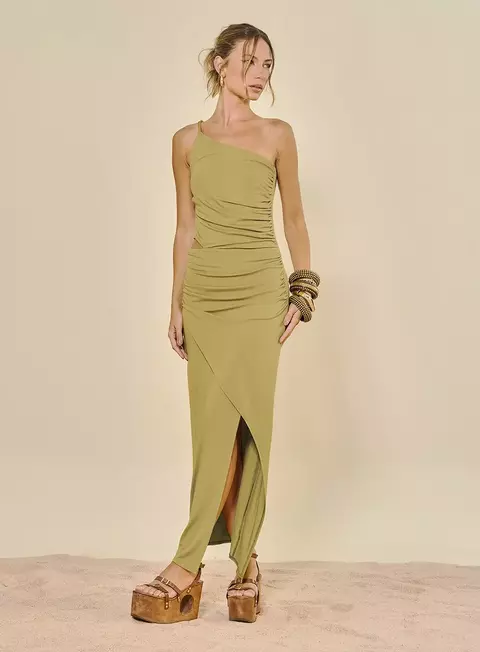 Vestido Open Verde Raffia - Open