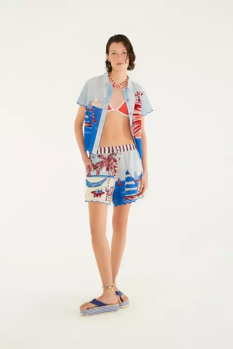 Short Festone Diario De Verão - Farm