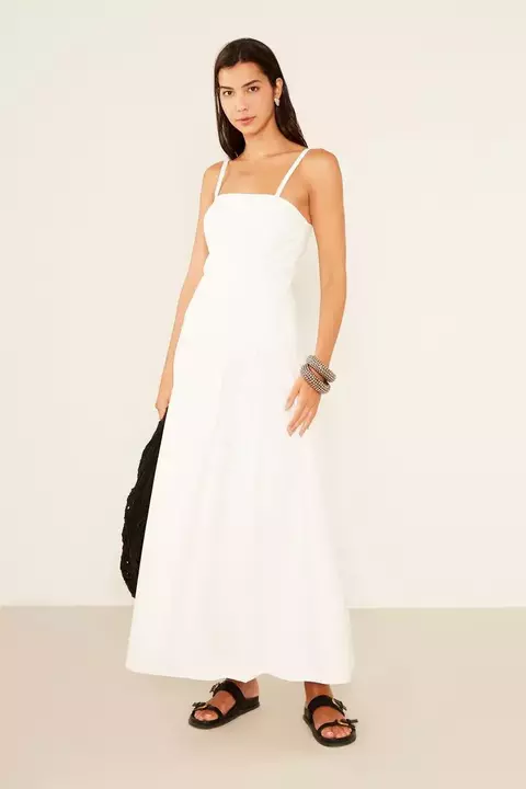 Vestido Casual Algodão Off White - Sacada