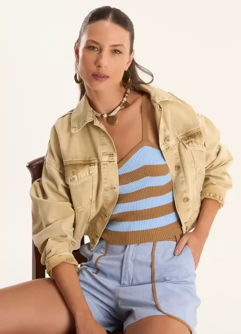 Blusa Tricot Alças Listrada - Cantão