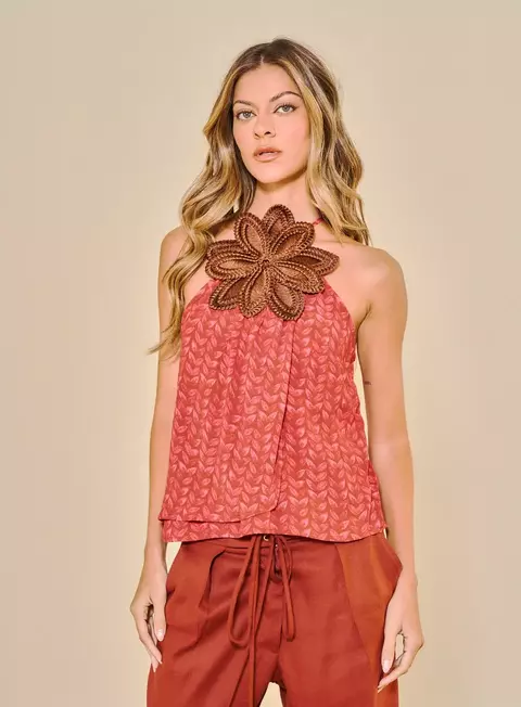 Blusa Estampada Irisine Red - Open