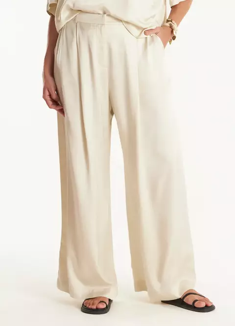 Calça Alf Acetinado Goddess Areia SR - Cantão