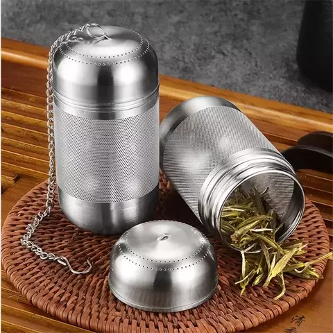 Coador de chá de aço inoxidável, infusor de folhas de chá