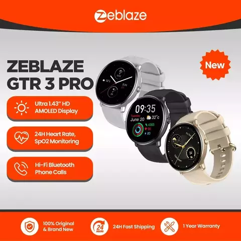 Zeblaze GTR 3 Pro Voz Chamando Relógio Inteligente AMOLED Display Aço inoxidável