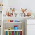 Adhesivo de pared de zorritos lectores 90x32cms