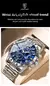Imagem do POEDAGAR-Relógio Quartz de Luxo Masculino, Impermeável, Luminoso, Aço Inoxidável, Cronógrafo, Relógio, Esportes, Homem