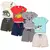 Kit Sortido 8 Peças de Roupa Infantil (Menino 4 Camisetas + 4 Bermudas)