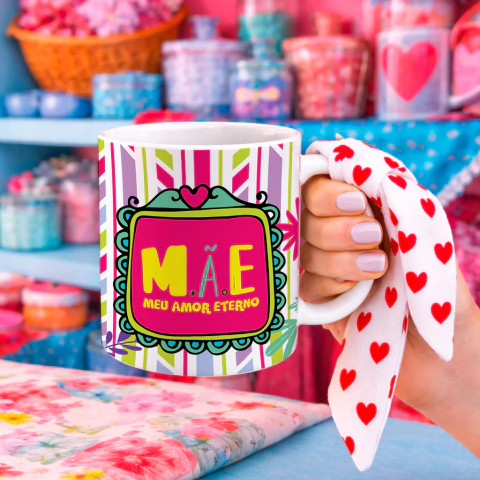 Caneca - Dia das Mães - Mães 2026 Colorful - Com Foto - modelo 07
