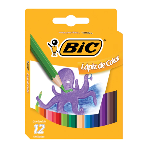 Lápices colores Bic cortos x12 - comprar online