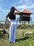 Calça Pantalona com Fenda na internet