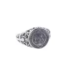 ANEL DE PRATA ENVELHECIDA SÃO BENTO - comprar online