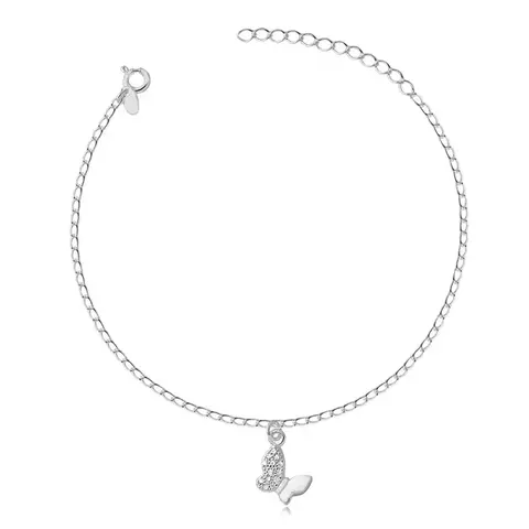 TORNOZELEIRA DE PRATA COM BORBOLETA