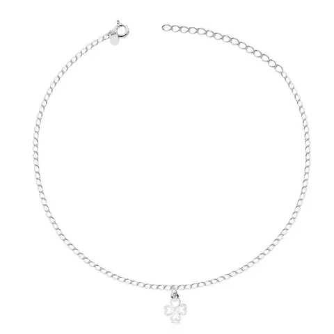 TORNOZELEIRA PRATA COM TREVO VAZADO