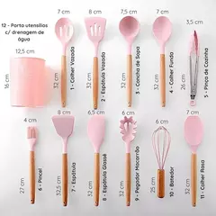 Kit 12 peças Jogo de Cozinha colheres de Silicone - loja online