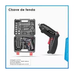 Parafusadeira Sem Fio portátil Recarregável 32 ponteiras + m na internet