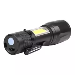 Mini Lanterna Com Led e Zoom Recarregável USB Tática Profiss - Drop Conexion