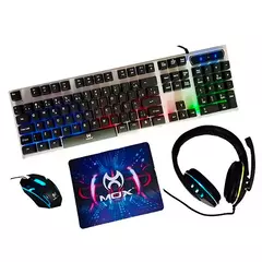 Kit Gamer 4 em 1 Teclado Mouse Fone Mousepad Mox MO-KM600 Az na internet