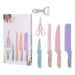 Kit De Facas Inox Profissional Colorido 6 Peças na internet