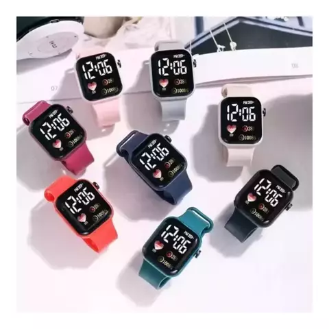 Relógio Inteligente Digital LED Quadrado