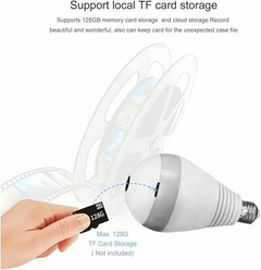 Câmera Ip Segurança Lampada 360° Panorâmica Espia Wifi V380 (Branco) na internet