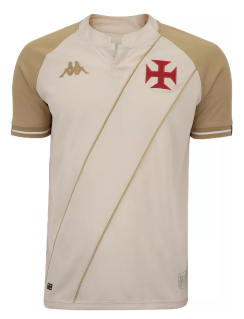Camisa Vasco da Gama lll 24/25 - Torcedor Kappa Masculina - Bege com dourado