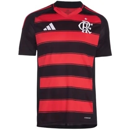Camisa Flamengo I 25/26 - Torcedor Adidas Masculina - Preta e vermelha - comprar online
