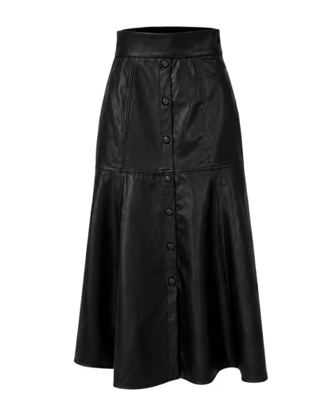 Saia Midi Couro Eco - comprar online