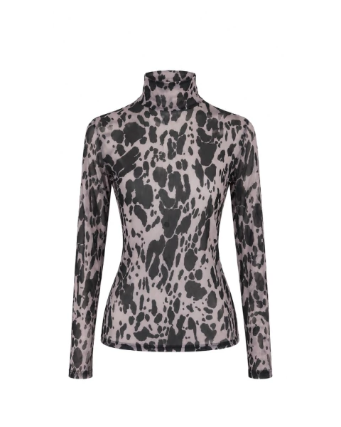 Blusa Manga Longa Tule Estampada - comprar online