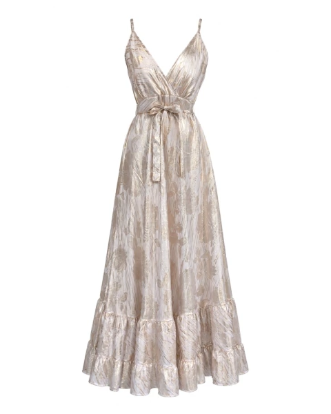 Vestido Longo Alça Boho Foil