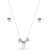 Conjunto Coração Rosa Prata 925 - comprar online