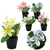 FLOR ARTIFICIAL COM VASO DE PLASTICO REDONDO 20X8CM