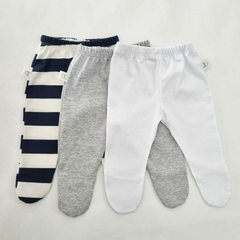 Pack x3 ranitas algodon rayado, blanco, gris - comprar online