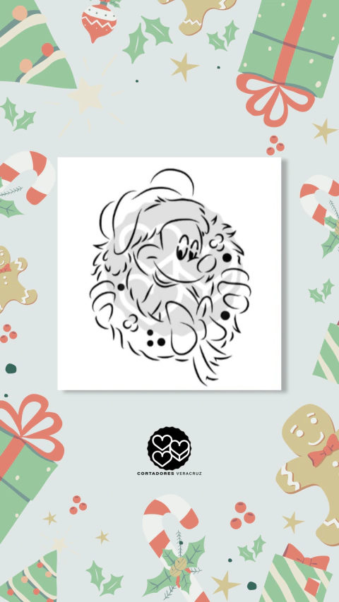 Stencil Mickey Navideño