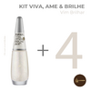 Kit 1+4 Esmalte Impala Viva, Ame e Brilhe Glitter 3D - Vim Brilhar