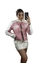 Jaqueta de couro Designer Corrida Rosa na internet
