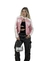 Jaqueta de couro Designer Corrida Rosa
